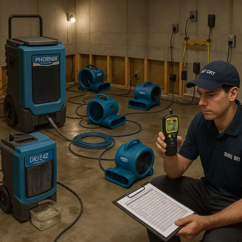 Structural Drying and Dehumidification process in Williamsport, MD